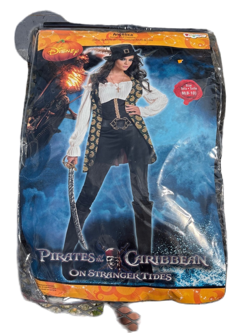 Disney Angelica Pirates of the Caribbean Costume Women Medium Stranger Tides NEW